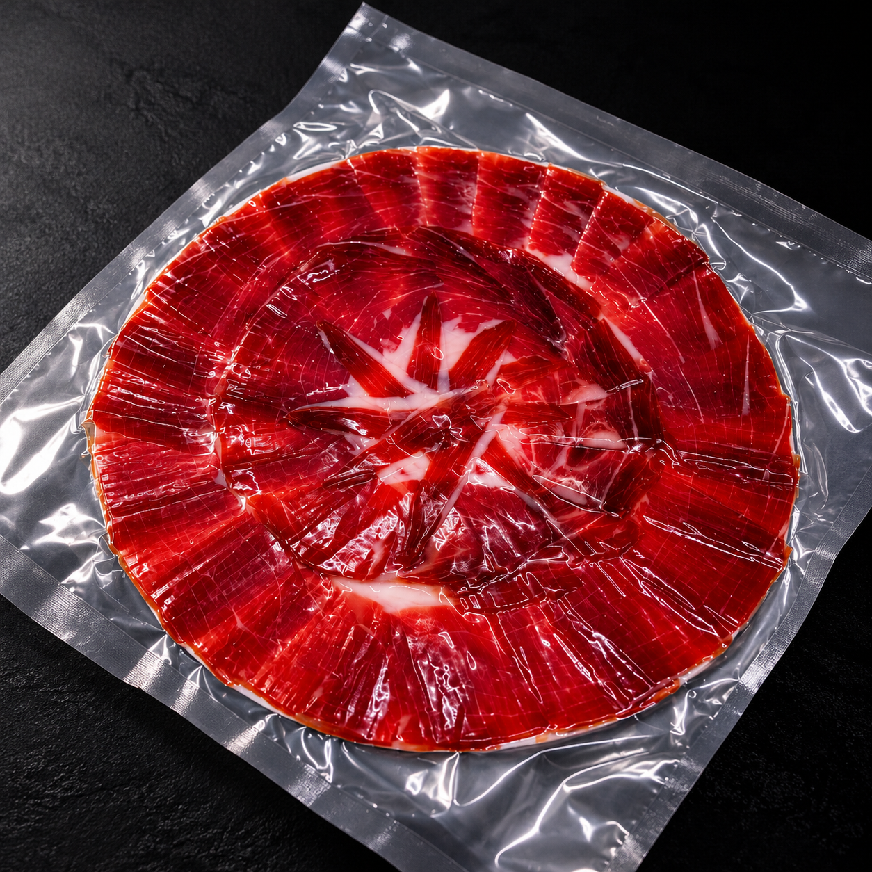 Mandala de jamón de la zona babilla envasada al vacío, así te llega a casa